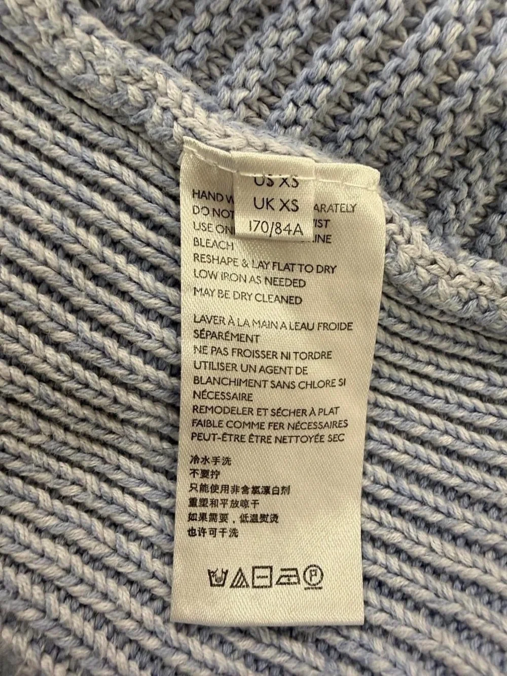 Free People Blue Cotton Cable Knit Sweater XS